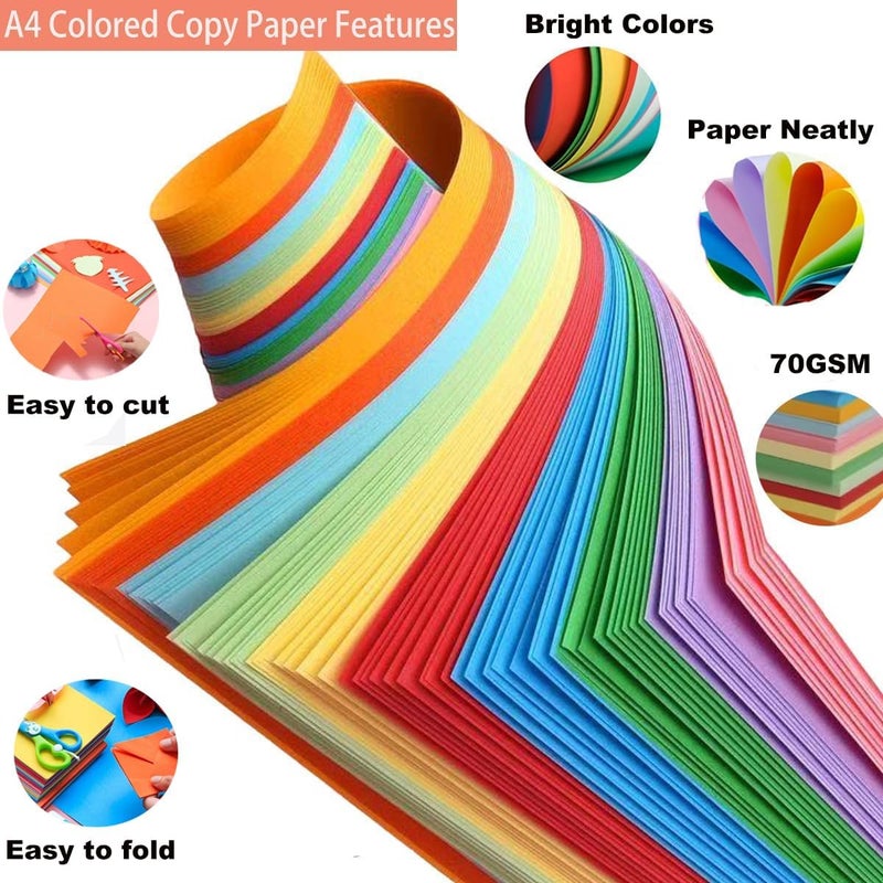 YOUNGWELL A4 Colored Paper 100 Sheet, Craft Art Papers for Origami, Crafts & Thin Copy Construction Paper for School, Office Classroom Supplies Arts Drawing - Image 3